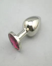 Gioiello taglia S. Plug anale in metallo con accenti in metallo, colore argento, dildo, giocattolo del sesso, prodotto per adulti4295011