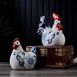 Inne dekoracje domu chińskie ceramiczne rzemieślnicze ornament kurczak z kurczakiem Rzeźba Rzeźba porcelanowa dekoracyjne figurki