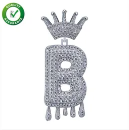 Iced Out Pendant Hip Hop Jewelry Mens Nudgury Designer Necklace Diamond Vintage Crown English English Letter Pendants for Men Women 6352525