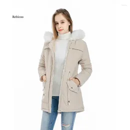 Women's Trench Coats Women Jackets Winter Plus Velvet Thick Warm Fur Hooded Parkas Oversize M-3Xl