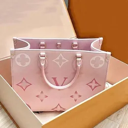 Luxury Women Bags Fashion Shopping Printed Handbags Designer High Quality Tote Flower Embossed Pink Classic Shoulder Bag36
