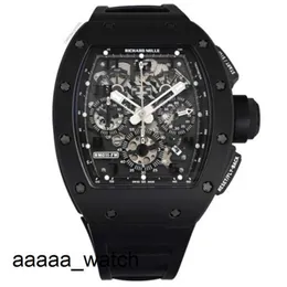 Movimento Lusso Richarsmilles Orologio meccanico Orologi Meccanico Quadrante in ceramica Cinturino in caucciù Sportivo Rm 011 Negro Fantasma Pvd Cer Mica Carb