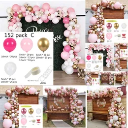 Ny ny baby shower latex balloon garland båge folie metall rosguld konfetti baloner bakgrund bröllop lycklig födelsedagsfest dekor