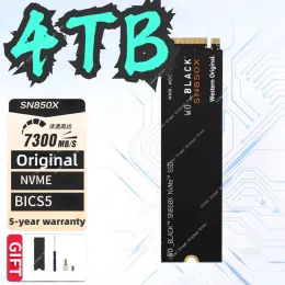 Boxar Western Original WO Black SN850X 2TB 1TB 500 GB NVME Byggt Solid State Drive PCIe4.0 Gen4 SSD M.2 2280 Lämplig för spel PS5