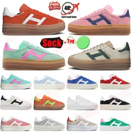 Gazelle Bold designer woman shoes Thick soled casual Pink Glow Gum Velvet Womens Trainers og Vegan Cream Collegiate Green Dhgate Jogging Walking Sports Sneakers