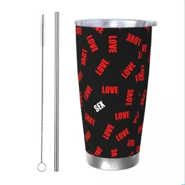 Tumblers Love Sex Valentines Day Tumbler Vacuum Insulated Thermal Cup Flask Car Mug Spill Proof 20oz