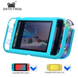 Casos DATA FROG Capa protetora à prova de poeira compatívelNintendo Switch Lite Antifall Hard PC Shell Flip Case para acessórios de switch