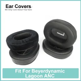 Acessórios earpads para beyerdynamic lagoa anc fone de ouvido almofadas proteína veludo almofadas de pele carneiro espuma preto confortável