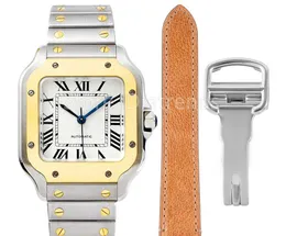 Top Stylish Automatic Mechanical Selfing Watch Kobiety Złote Srebrna tarcza Sapphire Glass 35 mm Classic Design Wristwatch Pełny zegar ze stali nierdzewnej Zegar CR207