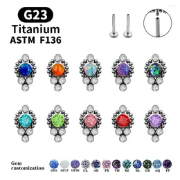 Stud Earrings 2024 Custom Ear Studs 16G ASTM F136 Titanium Labret Lip Spiral Cartilage Protection Piercing Body Jewelry