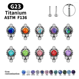 أقراط مسمار 2024 مخصصة الأذن الأذن 16G ASTM F136 Titanium Labret Lip Spiral Gralage Protect