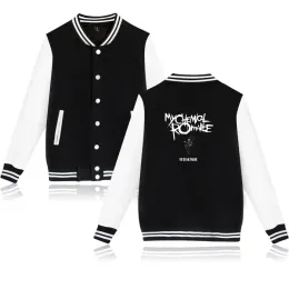 Куртки My Chemical Romance Графика с принтом Бейсбольная форма Пальто Мужчины Женщины Черный Толстовка в стиле панк Эмо-рок Уличная одежда Обычная мужская куртка