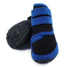 Sapatos 4 pçs/set Botas para Cães Sapatos À Prova D' Água para Cães com Sola Antiderrapante Robusta para Pequenos Médios Grandes Cães Ao Ar Livre Suprimentos para Animais de Estimação Azul Vermelho