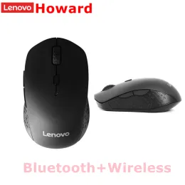 Mice Lenovo Howard Mouse Office Bluetooth Wireless Dual Mode Mouse 3 DPI Smart Stay 2.4G & BT3.0/5.0 Dual Device Connect Smoothly