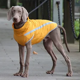 Светоотражающая куртка для больших собак Gravestones с зимней водонепроницаемой одеждой для домашних животных для больших собак Weimaraner Whippet Greyhound пальто Одежда