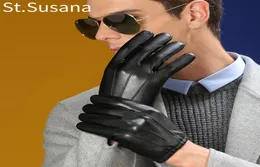 Stsusana 2018 jesienne zimowe męskie rękawiczki pu skórzane rękawiczki mody dotkliwe rękawiczki ciepłe zimowe rękawiczki męskie samochody S10259136837