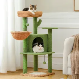 Skrapare snabb leverans kaktus katt träd med lägenhetskrapning post för katter flernivå katt torn katt skrapare katt tillbehör husdjur katt leksak