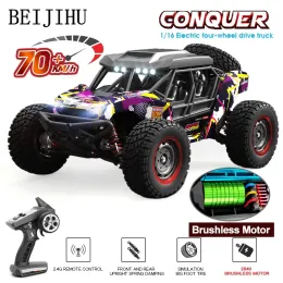 Cars 70KM/H Or 50KM/H 1:16 4WD Rc Car 4x4 Off Road Brushless Remote Control Truck Electric High Speed Drift Cars VS Wltoys 124016 Toy