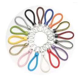 Keychains JOYA GIFT Fashion Braided Leather Rope Handmade Keychain Key Chain Ring Holder For Car Keyrings Men Women