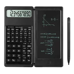 Faltbarer multifunktionaler wissenschaftlicher Taschenrechner, 10-stelliges großes Display mit Notizblock, löschbares Schreibtablett, digitaler Zeichenblock, Mathe-Rechner