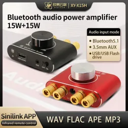Amplificador Controle remoto HIFI 5.1 Bluetooth amplificador Placa de 15wx2 Audio de áudio de energia digital Amplicador Home Theater