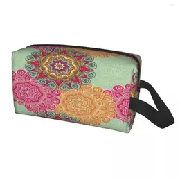 Sacos cosméticos personalizados mandala flor deanfun colorido saco de viagem feminino organizador de maquiagem de higiene pessoal senhora beleza armazenamento dopp kit