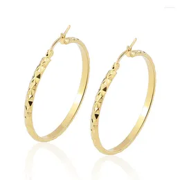 Hoop Earrings Fashion Round Cut Flowers 30MM35.5MM43MM Stainless Steel Jewelry Ladies Party Wedding Love Gift Wholesale