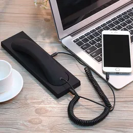 Наушники Abs Radiation Protection 3,5 мм ретро -телефонные телефона приемник для наушников с микрофоном для iPhone Retro Phone с базой