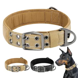 Leinen Taktisches Militär-Hundehalsband, verstellbares Nylon-Hundehalsband, langlebig, für mittelgroße und große Hunde, Deutscher Schäferhund, Training, Jagd