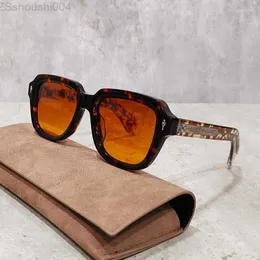 Solglasögon JMM Hopper Japan Taos Square Men Designer Märke unisex handgjorda tjock acetat sköldpaddor UV400 glas med original O5q7