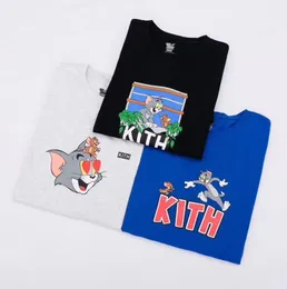 19SS KT X Tom Jerry Футболка с котом и мышью с мультяшным принтом для мужчин и женщин, простая летняя футболка с короткими рукавами для уличного скейтборда HFYMTX5678029480