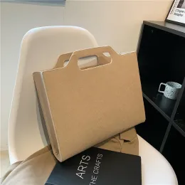 Backpack New Fashion Felt Tote Bag Spring/Summer Simple Laptop Handbag Shopping Bag Solid Briefcase Bag For Women Dropshiping