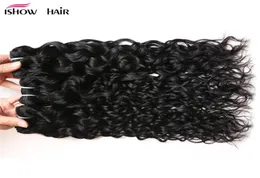 Ishow 8a Brazilian Water Wave 4 Bundles Weft Wet and Wavy Virgin Human Hair Weave Whole Extensions Peruian for All Ages5326244