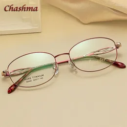 Sunglasses Frames Chashma Woman Pure Titanium Prescription Glasses Frame Elegant Optical Female Lightweight Flexible Eyewear Spectacles