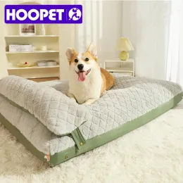 Mats HOOPET Winter Large Dog Sleeping Beds Pet Cat Fluffy Bed Mat Pet Cushion Big Medium Dogs Blanket Cushion Pet Supplies