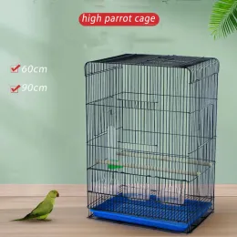 Nests 2Sets 60cm high Foldable large parrot viewing breeding antirust metal wire pet bird Canaries cage nest decoration with Feeders