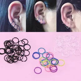 Hoop Earrings 10pcs/lot Resin For Men Women Transparent Black Colorful Round Circle Earring Hypoallergenic Anti Allergy Jewelry