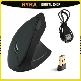 Möss Ryra Creative Practical Computer Supplies Cool Shark Fin Ergonomisk bekväm vertikal trådlös mus som laddar USB -mottagare