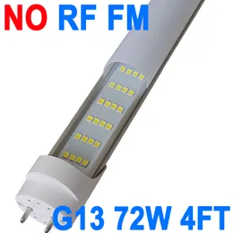 G13 Podstawa 4 rzędy 72 W 48-calowa NO-RF RM Driver T8 Fluorescencyjna żarówka, 6500K Światło dzienne, 7200 Lumens, G13 Bi-Pin Base, Mleczne pokrycie AC85-265V Crestech Barn Crestech