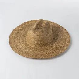 Berretti 202408-HH5173 Goccia Estate Naturale Girasole Foglia Erba Tessuti a mano Solido Cappelli stile Fedora e borsalino a tesa larga Uomo Donna Panama Cappello Jazz