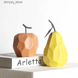 Altro arredamento per la casa Immagini di sculture scandinave di accessori da scrivania per interni decorazioni per la casa decorazione in ceramica con mela e decorazione astratta di frutta Q240229