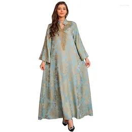 Etniska kläder muslimska kvällsklänning jacquard broderi klänning pärlor kaftan arabiska dubai abaya vestidos musulmanes bayan