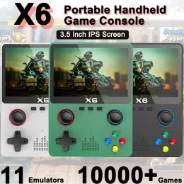 Игроки 2023 Новый x6 Handheld Game Player 3,5 -дюймовая портативная видеоигра Console 10000 Games для детей мини -игровой машины 3D JPoystick