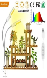 Full Spectrum LED Artificial Sunlike Grow Light for Indoor Plant 45W Dual Flexible Gooseneck Lamp Head with Replaceable Bulb4064845