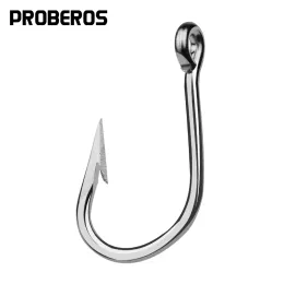 Fishhooks Proberos Ocean Boat Fishing Saltwater Fishing Hook Gancho 6/0# 12/0# Modelo de aço inoxidável