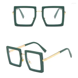 サングラス女性のためのファッションメガネ男性四角い透明な眼鏡レトロマイナスディオプター