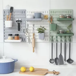O armazenamento da cozinha pode ser usado sem perfuração gancho rack perfurado casa buraco placa prateleira de parede pendurado