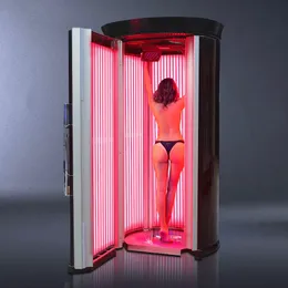 European Style Factory OEM/ODM Tanning Bed Germany RUBINO 2 in1 Red Light Collagen Boosting Solarium Sunbed Tanning Slimming youthful skin Bed