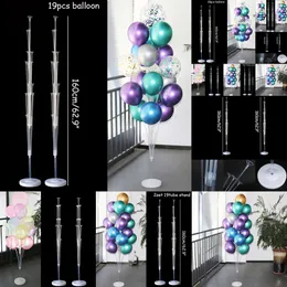 Nuovo Nuovo 2 Set 19 Tubi Porta Palloncini Stand Colonna Coriandoli Palloncino Bambini Festa di Compleanno Baby Shower Decorazione di Nozze Forniture