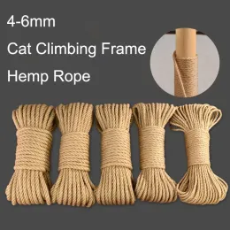 Scratchers 20/30/50/70/100m Natural Sisal Jute Rope Twine Diy Scratching Post Toy Binding Rep Cat Climbing Frame For Cat Sharpen Claw